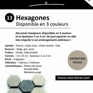 Pavés hexagones en pierre
